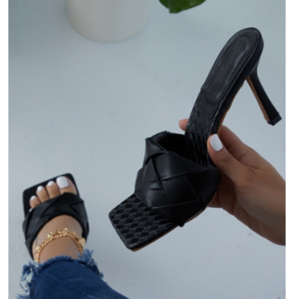 Woven Square Toe Mules - Gold - Picture 10 of 10